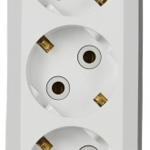 Колодка электрическая Makel на 6 розеток 16А с заземлением белая