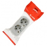 Колодка электрическая Makel на 2 розетки 16А с заземлением белая