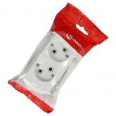 Колодка электрическая Makel на 2 розетки 10А без заземления белая