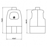 Розетка переносная с заземлением DKC 2P+E 16А прямая черная