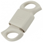 Розетка кабельная без заземления ЭРА R1 2P 6А угловая белая