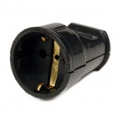 Розетка переносная с заземлением Makel 2P+E 16А прямая черная