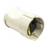 Розетка переносная с заземлением Makel 2P+E 16А прямая белая