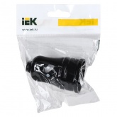 Штепсель розетка мобильная с заземлением ИЭК РПп10-02-Ст 2P+E 16А прямая черная