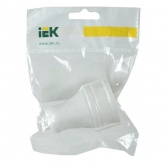 Штепсель розетка мобильная с заземлением ИЭК РПп10-01-Ст 2P+E 16А прямая белая