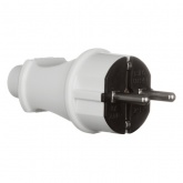 Вилка с заземлением Makel 2P+E 16А прямая белая