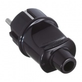 Вилка с заземлением Make 2P+E 16А прямая черная