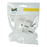 Вилка с заземлением ИЭК ВПп10-01-Ст 2P+E 16А прямая белая