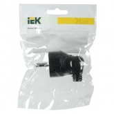 Вилка с заземлением ИЭК ВПу11-02-Ст 2P+E 16А угловая черная