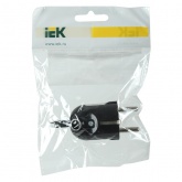 Вилка с заземлением ИЭК ВПу12-02-Ст 2P+E 16А угловая с кольцом черная