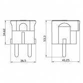 Вилка DKC 16А 2P+E 230В с боковым вводом кабеля черная