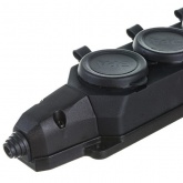 Розетка каучуковая четверная настенная с крышками ЭРА K4e(B) 4х2P+E 16А IP44 черная