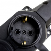 Розетка каучуковая двойная настенная с крышками ЭРА K2e(B) 2х2P+E 16А IP44 черная