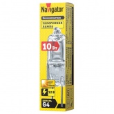 Лампа галогенная капсульная Navigator 94 209 JC 10W 12V G4 100Lm 2000h прозрачная