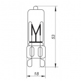Лампа галогенная капсульная Foton HCS CL 75W 220V G9 прозрачная