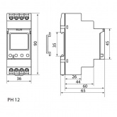 Трехфазное реле контроля напряжения цифровое TDM РН-12 2х8А 3х400/230В 1НО+1НЗ