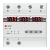 Трехфазное реле напряжения и тока с дисплеем EKF MRVA-3 63A питание 80-400В 50Гц