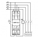 Трехфазное реле контроля напряжения/перекоса фаз Новатек РНПП-313 5А на DIN-рейку
