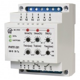 Трехфазное реле контроля напряжения/перекоса фаз Новатек РНПП-301 5А на DIN-рейку