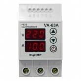 Однофазное реле контроля напряжения VA-63 63A на DIN-рейку DigiTOP