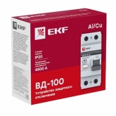 УЗО EKF PROxima ВД-100 2P 100А/300мА (электромеханическое) АС (ВДТ)