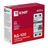 УЗО EKF PROxima ВД-100 2P 63А/100мА (электромеханическое) АС (ВДТ)