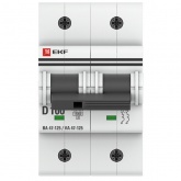 Автоматический выключатель EKF PROxima ВА 47-125 2P 100А (D) 15кА (автомат электрический)