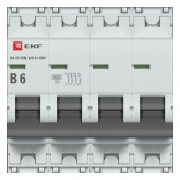 Автоматический выключатель EKF PROxima ВА 47-63N 4P 6А (B) 6кА (автомат электрический)