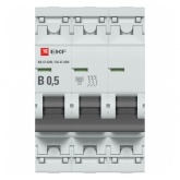 Автоматический выключатель EKF PROxima ВА 47-63N 3P 0,5А (B) 6кА (автомат электрический)