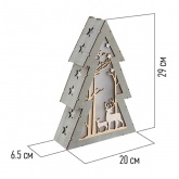 Деревянная фигурка с подсветкой Neon-Night Елочка 20х6,5х29 см