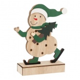Деревянная фигурка с подсветкой Neon-Night Снеговик 18 см