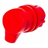 Вилка каучуковая с заземлением ЭРА V9(R) 2Р+Е 16А угловая IP44 красная