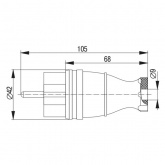 Вилка с заземлением ИЭК Омега ВБп3-1-0м 2Р+Е 16А прямая каучук IP44 желтая