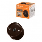 Накладная розетка TV проходная TDM Болонь фарфор коричневый