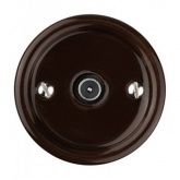 Накладная розетка TV проходная TDM Болонь фарфор коричневый