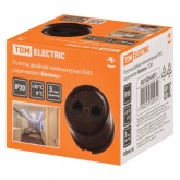 Накладная розетка RJ45 двойная TDM Болонь фарфор коричневый