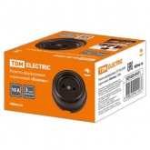 Накладная розетка TDM Болонь 2П 10А 250В фарфор коричневый