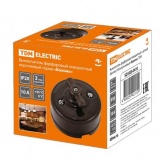 Накладной выключатель 1-клавишный TDM Болонь с ручкой (бантик) 10А фарфор коричневый