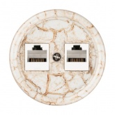 Накладная розетка RJ45 двойная TDM Болонь фарфор мраморный