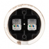 Накладная розетка RJ11 двойная TDM Болонь фарфор мраморный