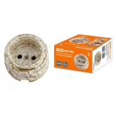 Накладная розетка TDM Болонь 2П 10А 250В фарфор мраморный