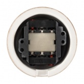 Накладной выключатель 1-клавишный перекрёстный TDM Болонь с ручкой (бантик) 10А фарфор мраморный