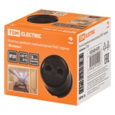 Накладная розетка RJ45 двойная TDM Болонь фарфор черный