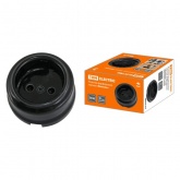 Накладная розетка TDM Болонь 2П 10А 250В фарфор черный