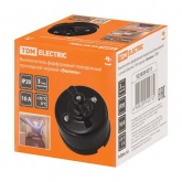 Накладной выключатель 1-клавишный проходной TDM Болонь с ручкой (бантик) 10А фарфор черный