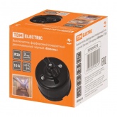 Накладной выключатель 2-клавишный TDM Болонь с ручкой (бантик) 10А фарфор черный