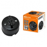 Накладной выключатель 1-клавишный TDM Болонь с ручкой (бантик) 10А фарфор черный