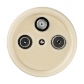 Накладная розетка TV-R-SAT проходная TDM Болонь фарфор слоновая кость (бежевый)