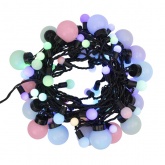 Гирлянда мультишарики 17,5мм, D23мм, D17,5мм, D45мм 10м черный ПВХ, IP65 230V 80LED, цвет RGB