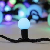 Гирлянда мультишарики 17,5мм, D23мм, D17,5мм, D45мм 10м черный ПВХ, IP65 230V 80LED, цвет RGB